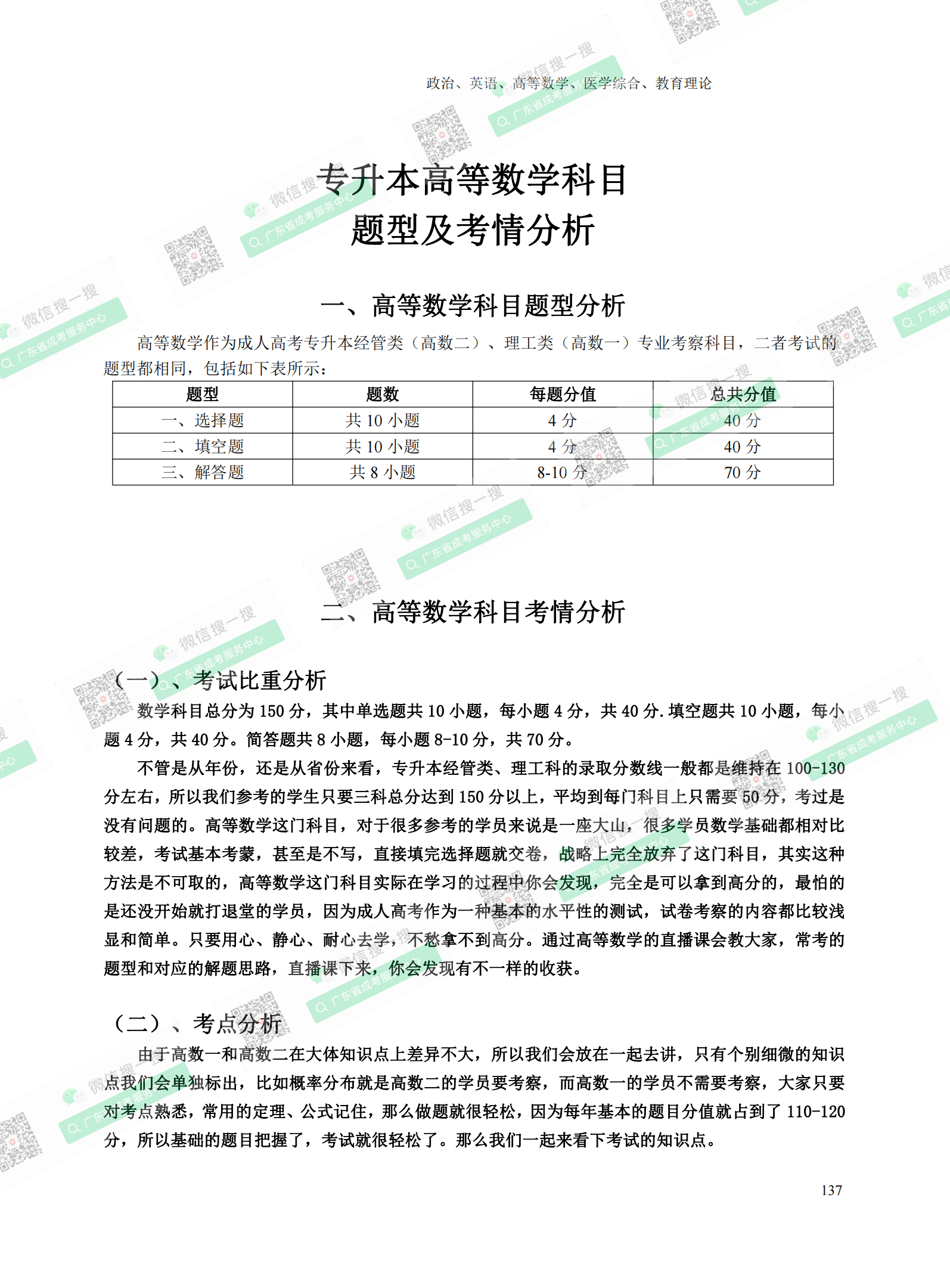 2021年广东专升本成人高考复习资料：高等数学科目（电子版，可下载）
