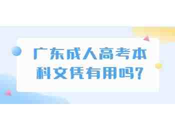 广东成人高考本科文凭有用吗?