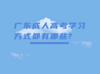 广东成人高考学习方式都有哪些?