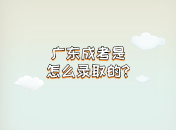 广东成考是怎么录取的?