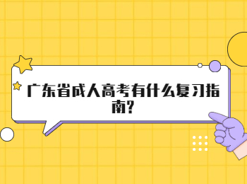 广东省成人高考有什么复习指南?