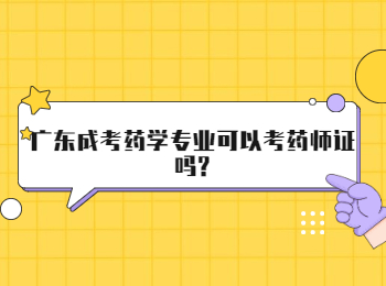 广东成考药学专业可以考药师证吗?