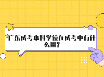 广东成考本科学位在成考中有什么用?