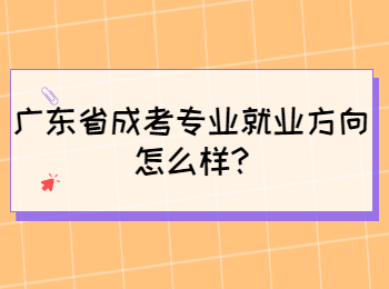 广东省成考专业就业方向怎么样