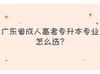 广东省成人高考专升本专业怎么选