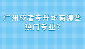 广州成考专升本有哪些热门专业