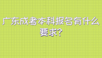 广东成考本科报名有什么要求