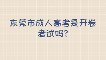 东莞市成人高考是开卷考试吗