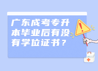 广东成考专升本毕业后有没有学位证书？