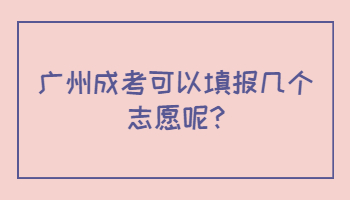 广州成考可以填报几个志愿呢